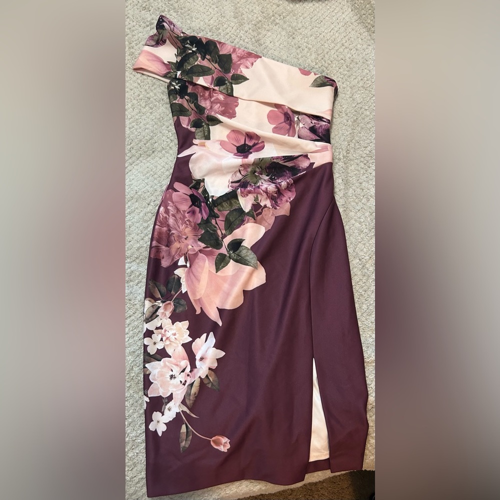 Le Chateau One Shoulder Dress - Pink and Purple Floral- only worn few hrs